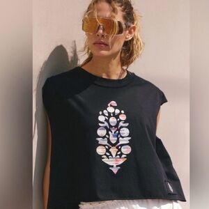 Free People Movement ✨ Women’s Inspire Logo cropped T-Shirt Black XS